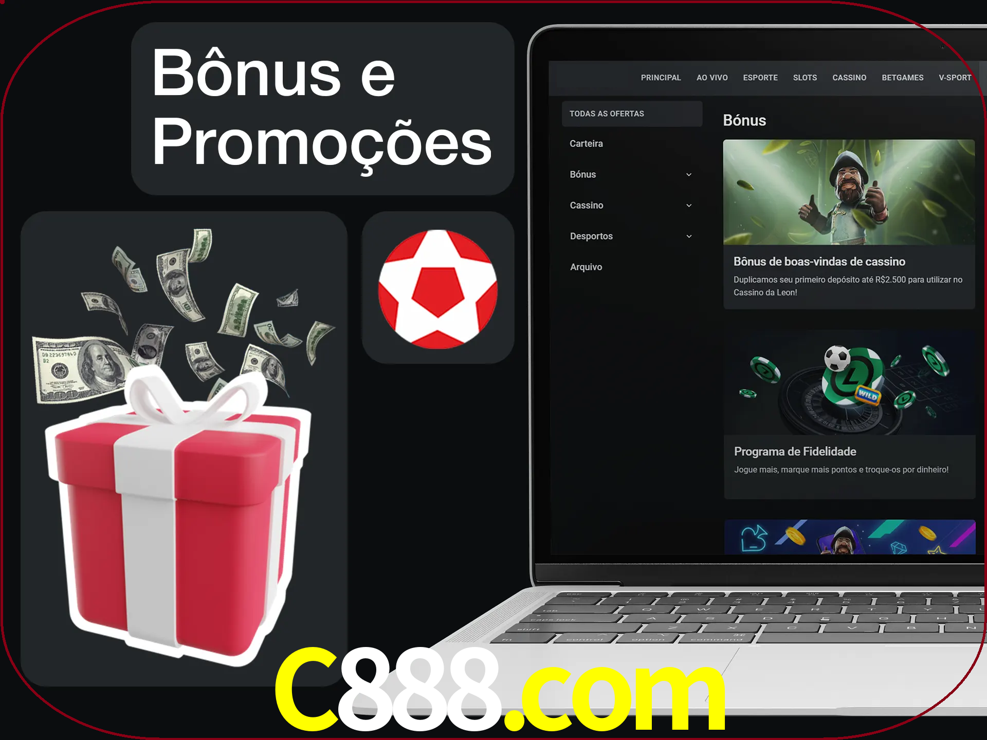 Verifique se há novos bônus e promoções.